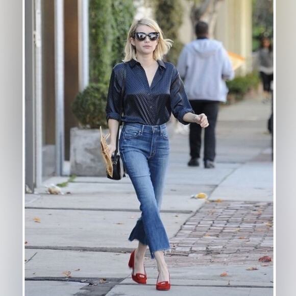 Mother insider crop step fray jeans in not rough enough kick flare HR summer 28 - Picture 16 of 16